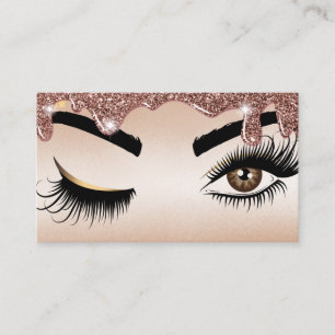 Carte De Visite L'artiste de maquillage d'or se lèche les yeux