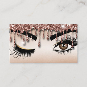 Carte De Visite L'artiste de maquillage d'or se lèche les yeux