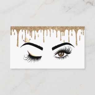 Carte De Visite L'artiste de maquillage d'or se lèche les yeux