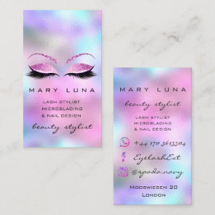 Carte De Visite L'artiste maquillage Eyebrows Lashes Pinky Parties