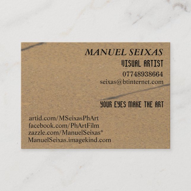 Carte De Visite L'artiste visuel (Devant)