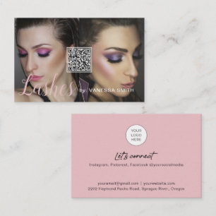 Carte de visite Lash avec code QR et photos