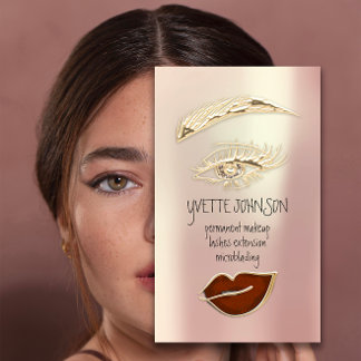 Carte De Visite Lash Brow Maquillage permanent Lèvres Brown QRCode