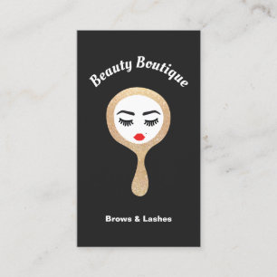 Carte De Visite Lash & Brows Gold Parties scintillant Miroir maqui