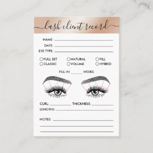 Carte De Visite Lash Client Record Ajouter Logo Simple Modern Mini