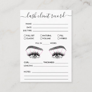 Carte De Visite Lash Client Record Ajouter Logo Simple Modern Mini