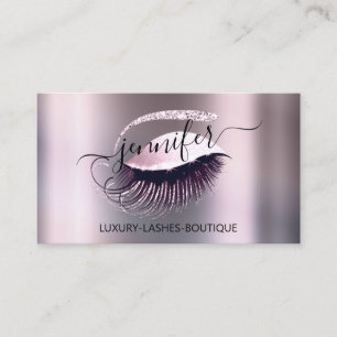 Carte De Visite Lash de maquillage professionnel QR Code rose Smok