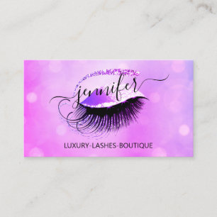 Carte De Visite Lash de maquillage professionnel QR Code yeux rose