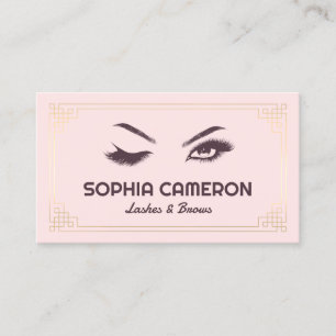 Carte De Visite Lash Extension Brosse Artiste Rose et Or