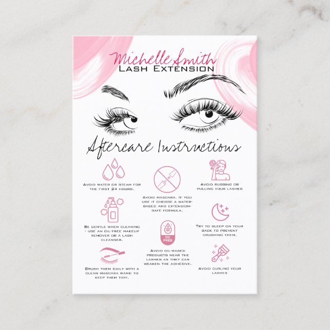 Carte De Visite Lash extensions Pink Afcare Référer un ami (Devant)