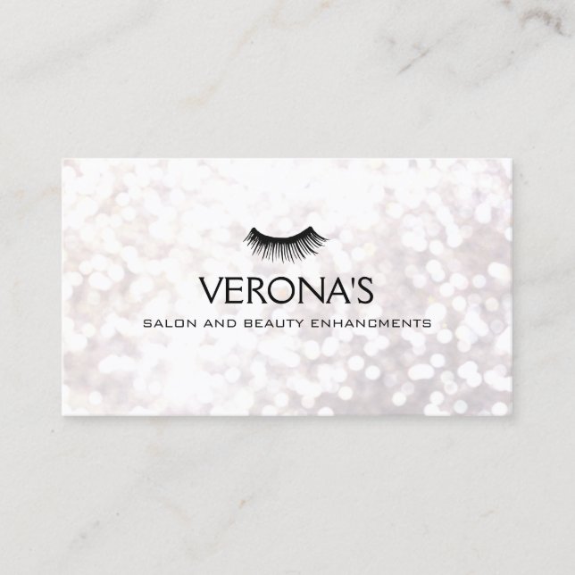 Carte De Visite Lash Extensions White Bokeh (Devant)