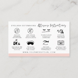 Carte De Visite Lash Instructions pour les soins postérieurs Ajout