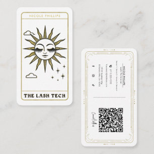 Carte De Visite Lash Tech Dramatique Sun Tarot Social Media QR