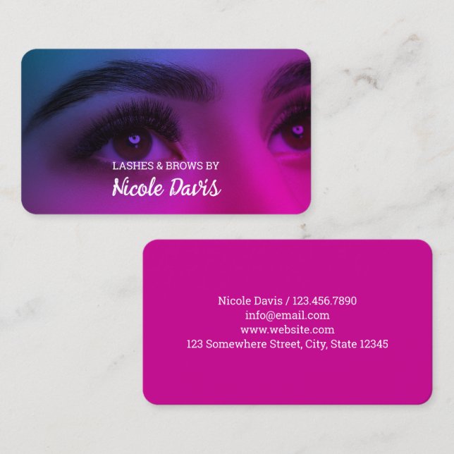 Carte de visite Lash Tech Eyebrow Brows (Devant / Derrière)