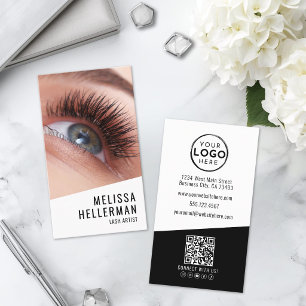 Carte De Visite Lash Tech Photo Logo Vertical