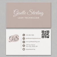 Lash Technicien Blush Mauve Moderne Elegant QR Cod