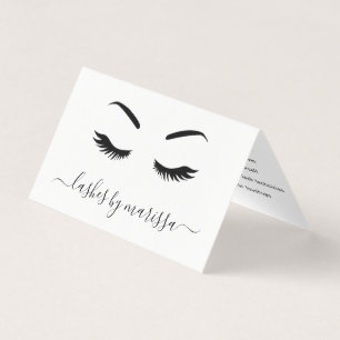 Carte De Visite Lashes Afcare minimaliste noir et blanc