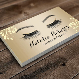 Carte De Visite Lashes Artiste maquillage Luxe Gold Beauty Salon