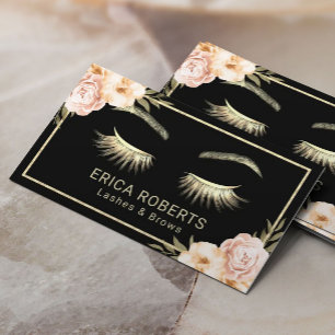 Carte De Visite Lashes Artiste maquillage Moderne Floral Beauté Sa