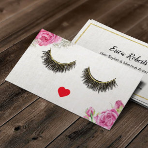Carte De Visite Lashes Artiste maquillage Vintage Floral Beauté Sa