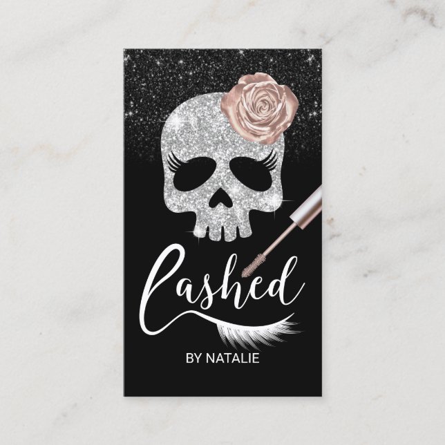 Carte De Visite Lashes Beauté du crâne Moderne Eyelash Extensions (Devant)