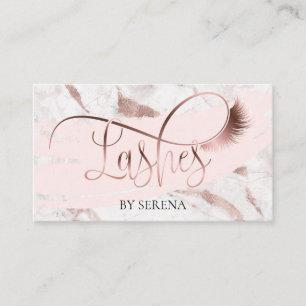 Carte De Visite Lashes Beauty Makeup Girl Lash Marble Rose Gold