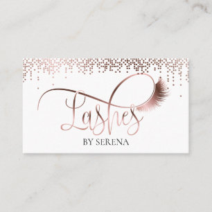 Carte De Visite Lashes Beauty Makeup Girl Lash Rose Gold Confetti