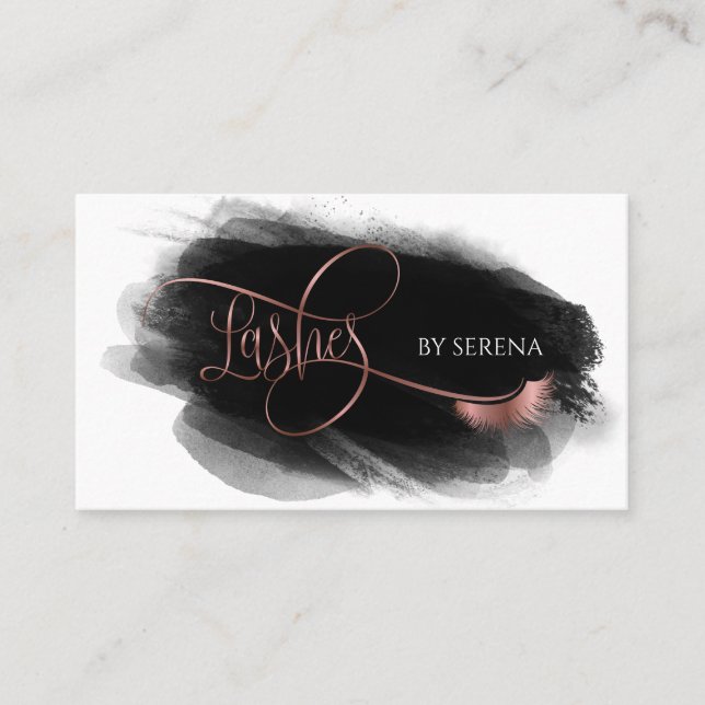 Carte De Visite Lashes Beauty Maquillage Girl Extension Lash Marbl (Devant)