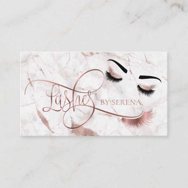 Carte De Visite Lashes Beauty Maquillage Girl Extension Lash Marbr (Devant)