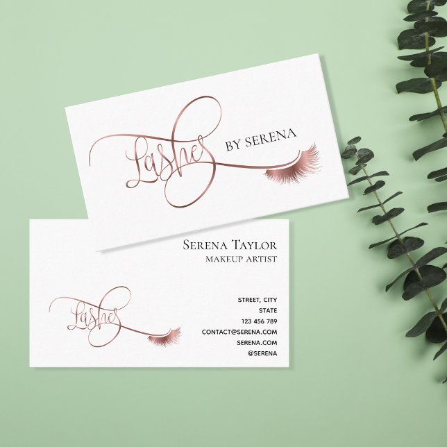 Carte De Visite Lashes Beauty Maquillage Girl Lash Extension Éléga (Créateur téléchargé)