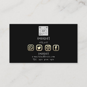 Carte De Visite Lashes Bros logo maquillage Social Black Gold