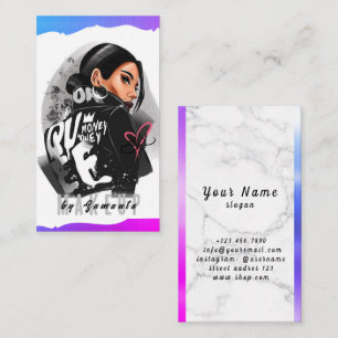 Carte De Visite Lashes Brosse Artiste maquillage Aquarelle rose pâ