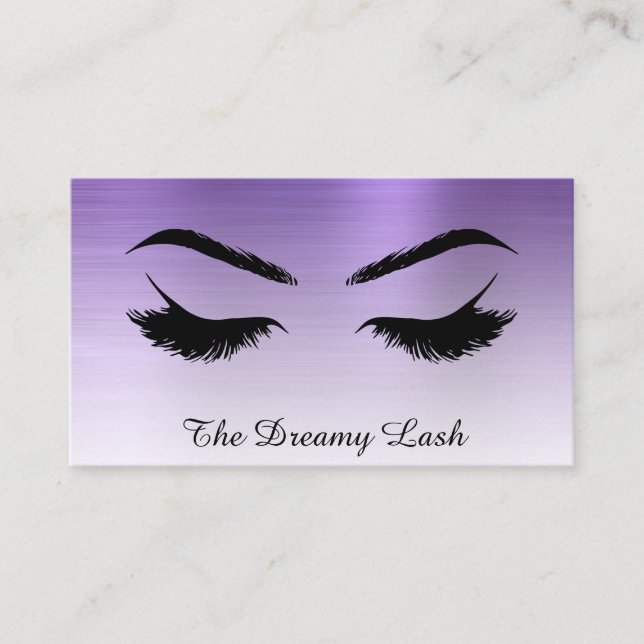 Carte De Visite *~* Lashes Brosses Extensions QR Metal ROYAL PURPL (Devant)