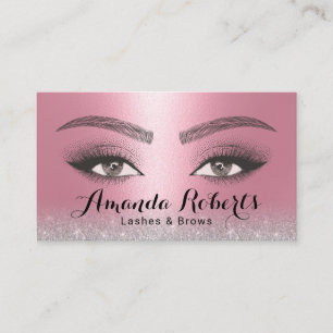 Carte De Visite Lashes & Brosses Microbling Salon Moderne Rose