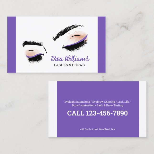Carte De Visite 👁️ Lashes & Brows (Devant / Derrière)