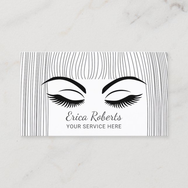 Carte De Visite Lashes & Brows Beauty Girl Salon (Devant)