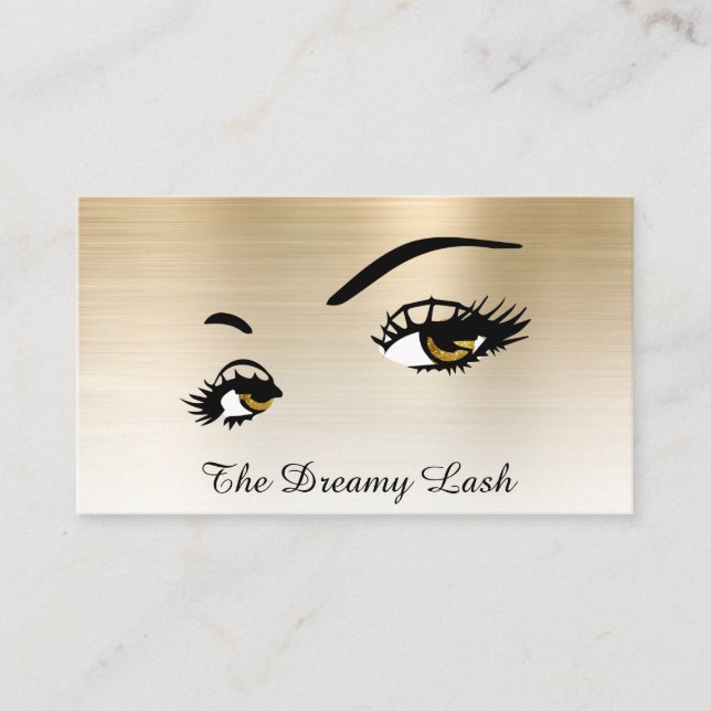 Carte De Visite *~* Lashes Brows Extensions QR Gold Parties scinti (Devant)