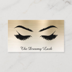 Carte De Visite *~* Lashes Brows Extensions QR OR métallique