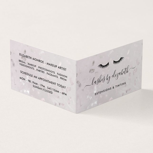 Carte De Visite Lashes Chic Moderne Maquillage Beauté Artiste Loya (Extérieur)