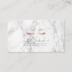 CARTE DE VISITE LASHES DE L'OEIL D'OR ROSE DE MARBLE FAUX