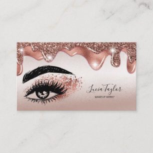 Carte De Visite Lashes de maquillage Rose Parties scintillant or