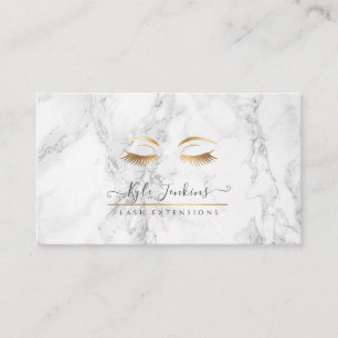CARTE DE VISITE LASHES DE MARBRE FAUX GOLD EYE