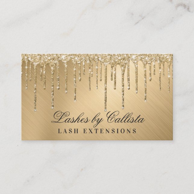 Carte De Visite Lashes de Parties scintillant métalliques Glam Gol (Devant)