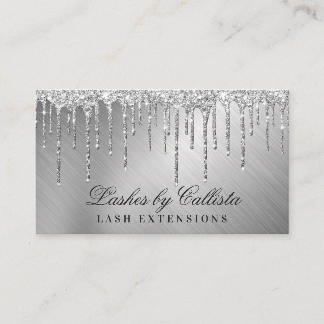 Carte De Visite Lashes de Parties scintillant métalliques Glam Sil (Devant)