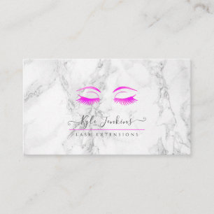 CARTE DE VISITE LASHES D'YEUX ROSE CHAUD EN MARBRE