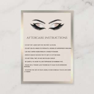 Carte De Visite Lashes Extension Aftercare Instructions luxe