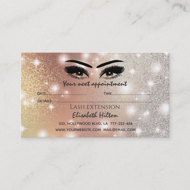 Carte De Visite Lashes Extension Aftercare Instructions luxe (Devant)