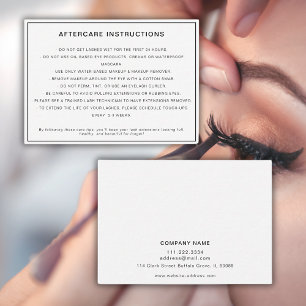 Carte De Visite Lashes Extensions après l'entretien Instructions M