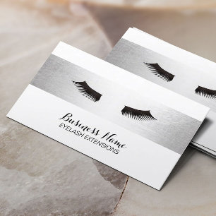 Carte De Visite Lashes Extensions Eyelash Salon d'argent moderne