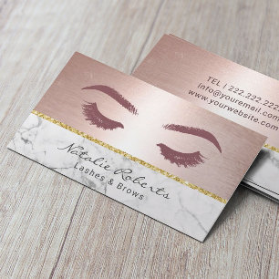 Carte De Visite Lashes Eyelash Artiste de maquillage Rose chic Mar